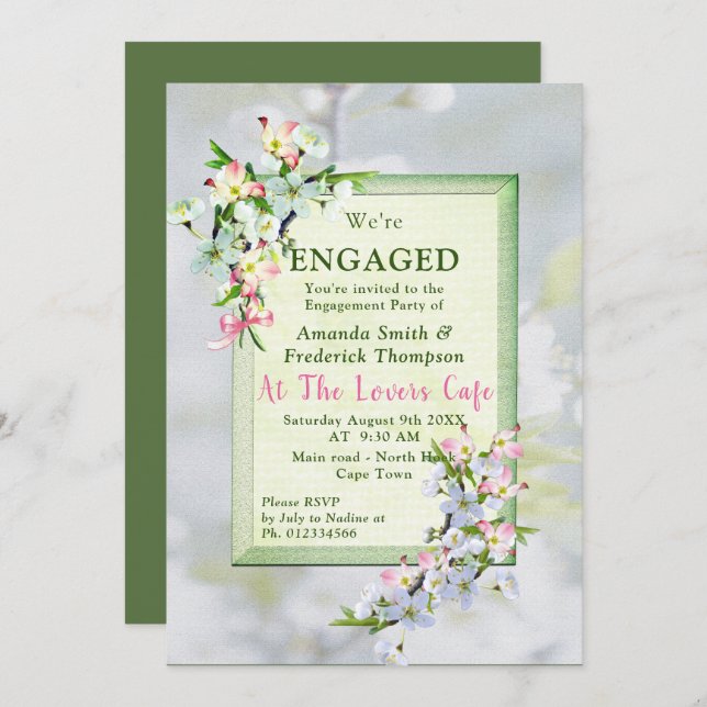 Invitation Fête du printemps des fleurs de cerises (Devant / Derrière)