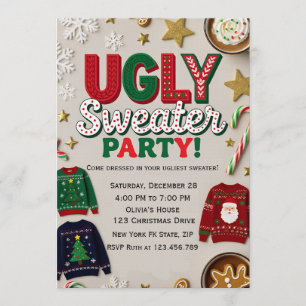 Invitation Fête du pull moche éditable