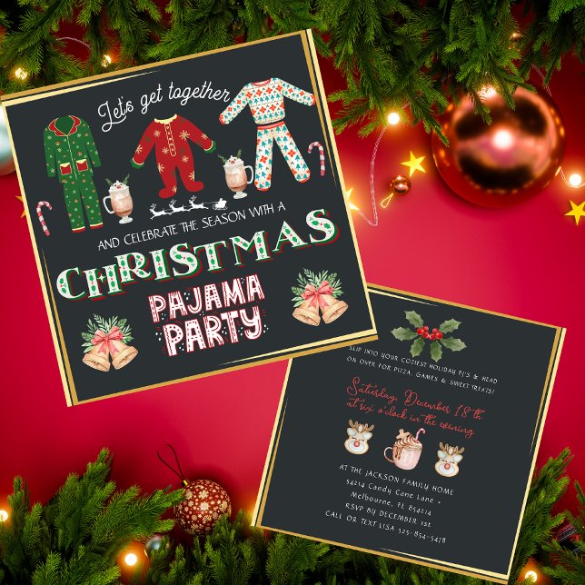 Invitation Fête du Pyjama de Noël (Créateur téléchargé)