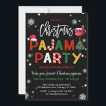 Invitation Fête du pyjama de Noël Chalkboard Fête<br><div class="desc">Pour une personnalisation plus avancée de ce design,  il suffit de cliquer sur le bouton "Customiser" ci-dessus !</div>
