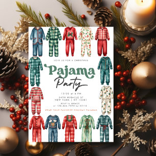 Invitation Fête du pyjama de Noël Fête des enfants