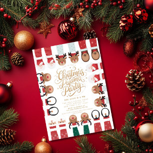 Invitation Fête du pyjama de Noël Fête des enfants