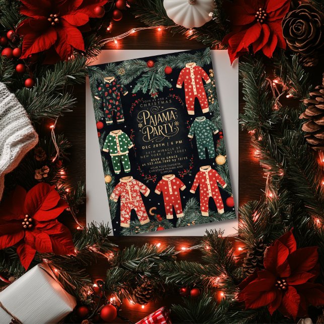 Invitation Fête du pyjama de Noël Fête du pyjama (Créateur téléchargé)