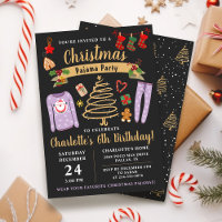 Fête du pyjama de Noël Filles Dormir Anniversaire