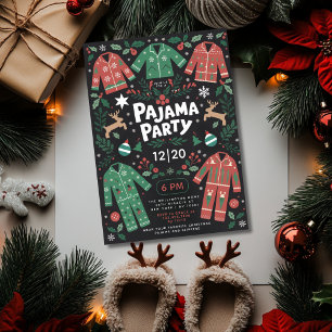 Invitation Fête du pyjama de Noël Soirée pour enfants amusant
