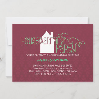 Invitation Fête du réchauffement de la famille moderne violet