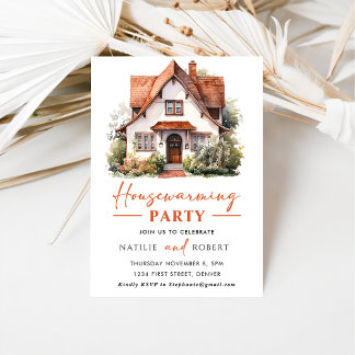 Invitation Fête du réchauffement de la maison d'automne