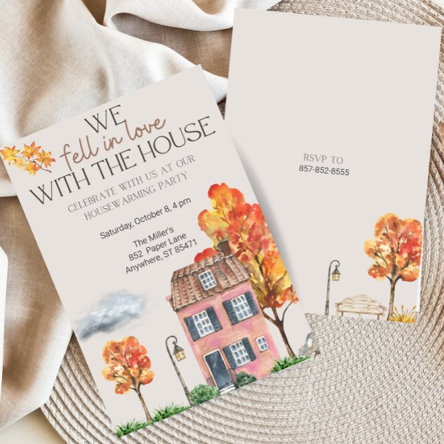 Invitation Fête du réchauffement de la maison d'automne | Aqu (Créateur téléchargé)