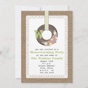 Invitation Fête du réchauffement de la maison inspirée par le