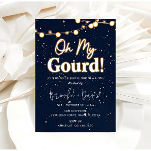 Invitation Fête du réchauffement de la maison Oh Mon Gourd! N