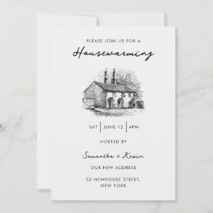 Invitation Fête du réchauffement de la maison Vintage style c