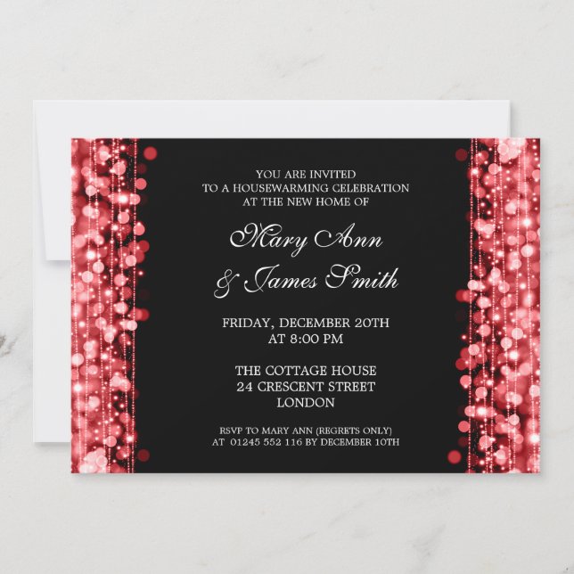 Invitation Fête du réchauffement des foyers, feux rouges et é (Devant)