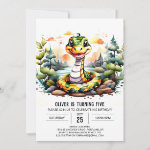 Invitation Fête du reptile numérique Anniversaire