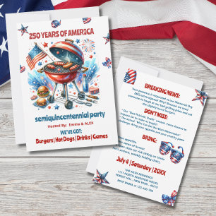 Invitation Fête du Semiquincentenaire des États-Unis du 4 jui