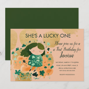 Invitation Fête du Shamrock pour la fille chanceuse de la St.