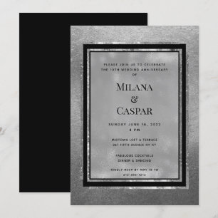 Invitation Fête du Shimmer Argent grillé