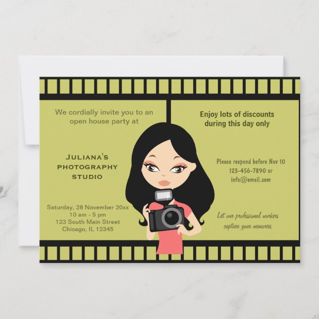 Invitation Fête du Studio de Photographie (Devant)