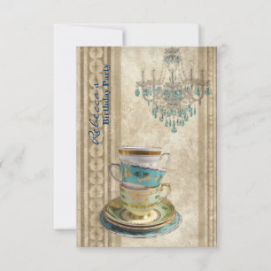 Invitation fête du thé d'anniversaire du jardin de campagne f