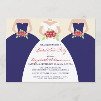 Invitation Fête du thé de mariée et d'épouse (marine)