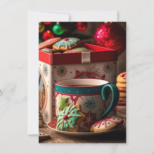 Invitation Fête du thé de Noël à la maison de grand-mère (Devant)