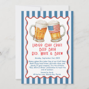 Invitation Fête du Travail Craft Beer Bash – Rouge, Blanc, bi