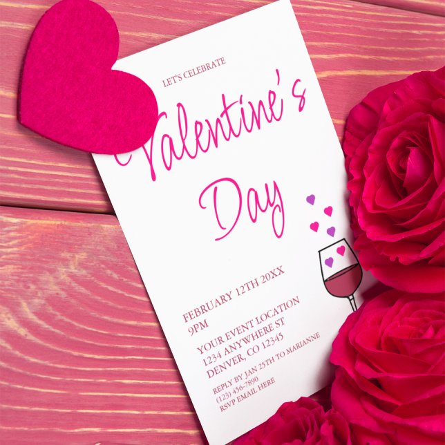 Invitation Fête du vin de la Saint-Valentin  (Créateur téléchargé)