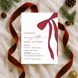 Invitation Fête d'un joyeux petit Noël pour la baby shower