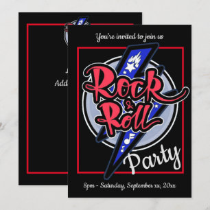 Invitation Fête éclair Rock & Roll