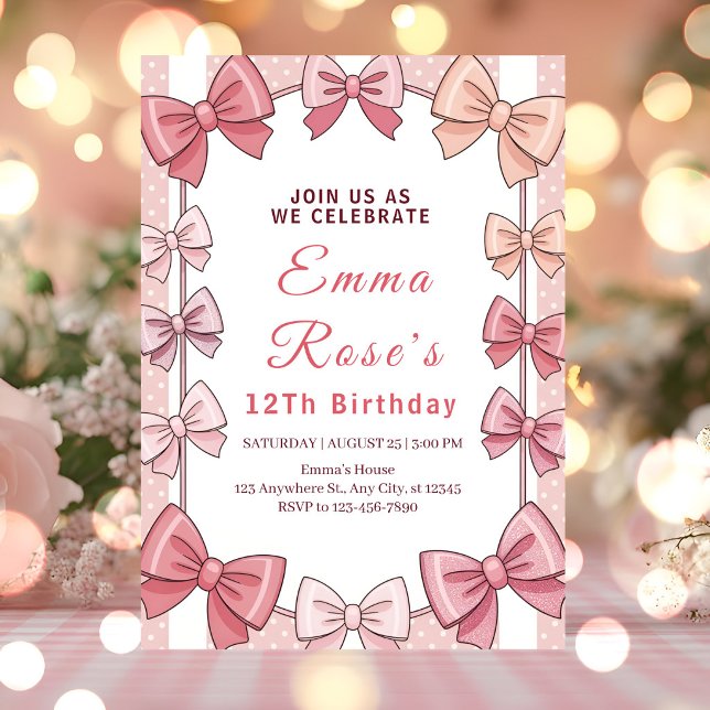 Invitation Fête Élégante Coquette (Créateur téléchargé)