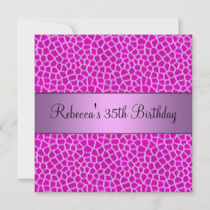 Invitation Fête élégante d'anniversaire 35 ans Imprimé animal