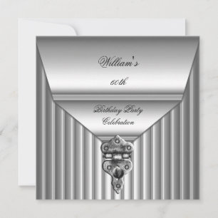 Invitation Fête élégante d'anniversaire des 60 ans pour homme