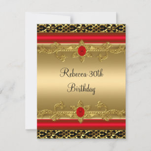 Invitation Fête élégante de 30e anniversaire Riche Rouge Orné