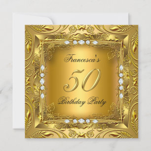 Invitation Fête élégante de 50e anniversaire Elite Or Diamant