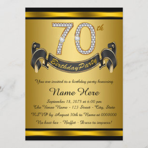 Invitation Fête élégante de 70e anniversaire