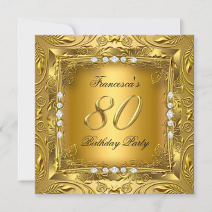 Invitation Fête élégante de 80e anniversaire Elite Or Diamant