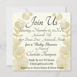 Invitation Fête élégante de baby shower mixte