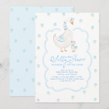 Fête élégante de bébé garçon pastel bleu Silly Goo
