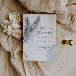 Invitation Fête élégante de douche de mariée florale d'hiver