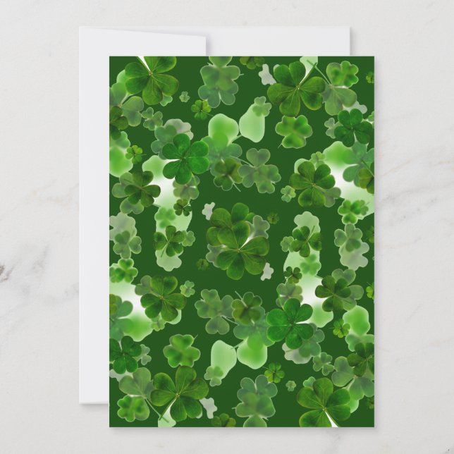 Invitation Fête élégante de la Saint-Patrick au trèfle vert (Dos)