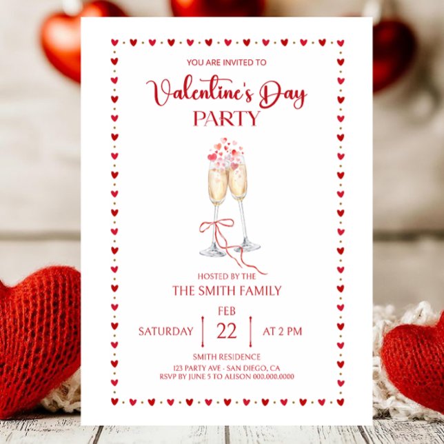 Invitation Fête élégante de la Saint-Valentin  (Créateur téléchargé)