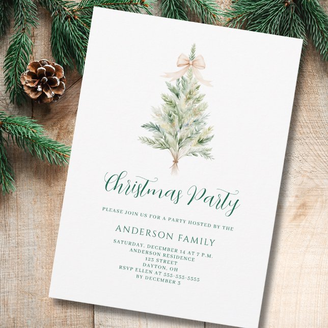 Invitation Fête élégante de l'arbre de Noël  (Créateur téléchargé)
