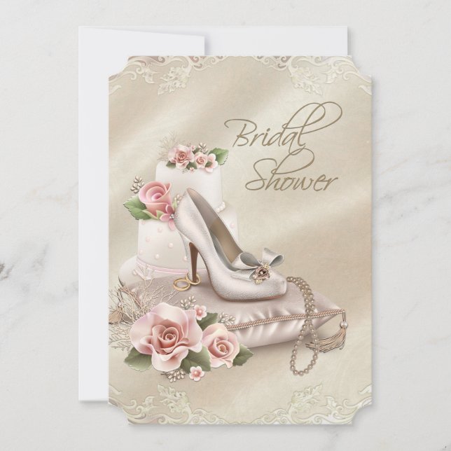 Invitation Fête élégante de mariage en ivoire (Devant)