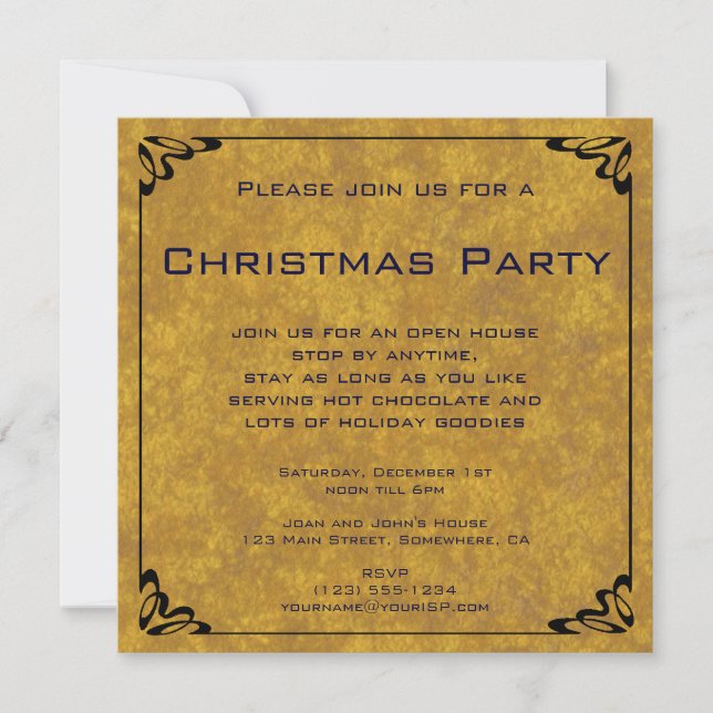Invitation Fête élégante de Noël avec rennes (Devant)