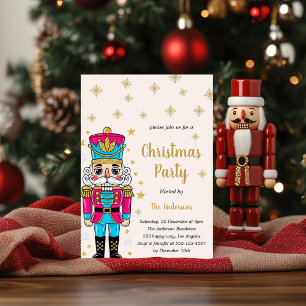 Invitation Fête élégante de Noël Casse-Noisette Paillettes