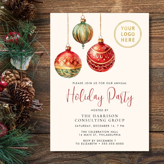 Invitation Fête élégante de Noël d'entreprise (Elegant Business Corporate Christmas Holiday Party Invitation
)