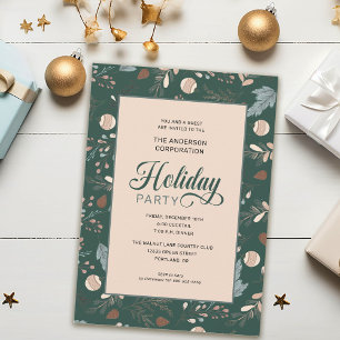 Invitation Fête élégante de Noël en hiver au bureau