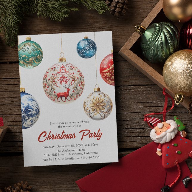 Invitation Fête Élégante de Noël | Fête de Fêtes (Créateur téléchargé)