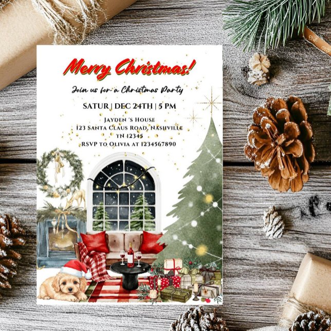 Invitation Fête élégante de Noël Joyeux Noël (Créateur téléchargé)