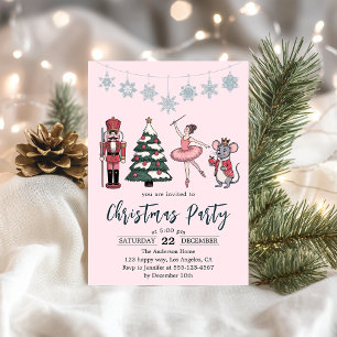 Invitation Fête élégante de Noël sur le thème du ballet Casse