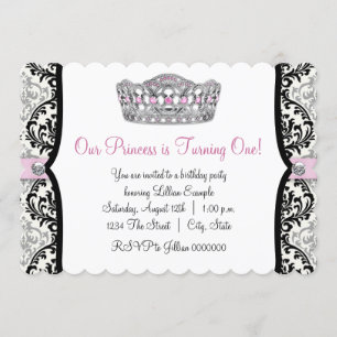 Invitation Fête élégante de première année de la princesse ro